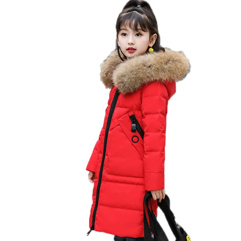 

girl winter jackets and coats 2018 kids winter coat solid long setion girls parka coat thicken white duck down children outwear