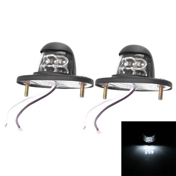 

Universal White LED Truck Car License Plate Lights lamp for Auto Door Lights 2 Pieces 12V