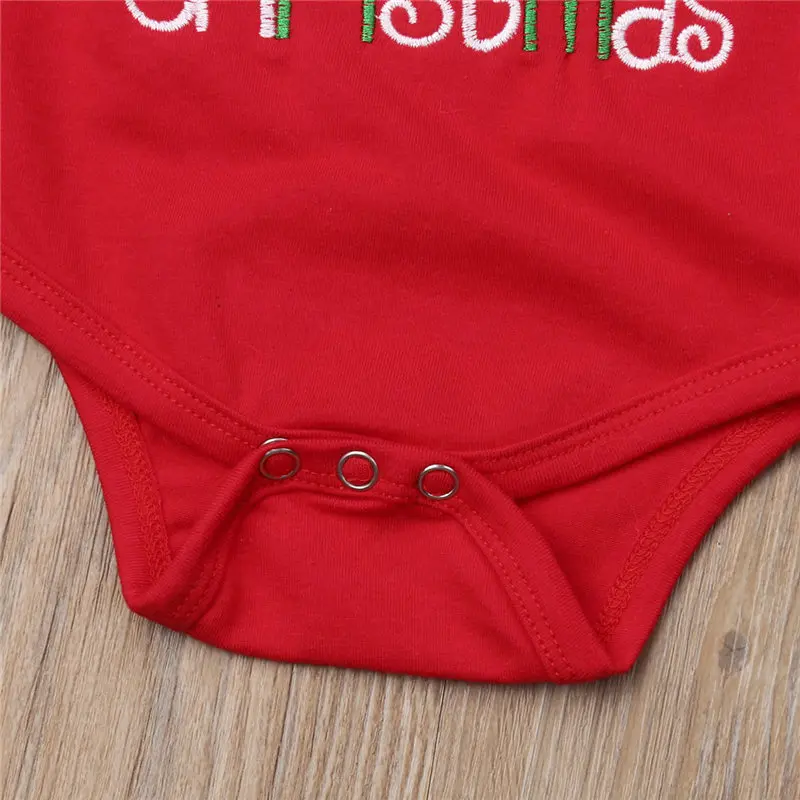 Комплект одежды для маленьких девочек «Мой первый Рождественский Санта Клаус», хлопковое боди для малышей, полосатые штаны, шляпа вечерние праздничный комплект из 3 шт