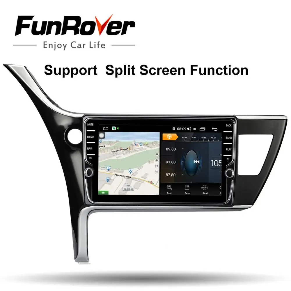 Автомобильный dvd-плеер Funrover 4G+ 64G android 9,0 для toyota corolla-(Левый руль) автомобильное радио Видео Аудио стерео DSP FM