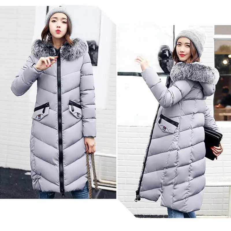 NUOVO Donne Ragazze Trapuntato Imbottito Cappotto Invernale Giacca con cappuccio collo in pelliccia Lunga Parka