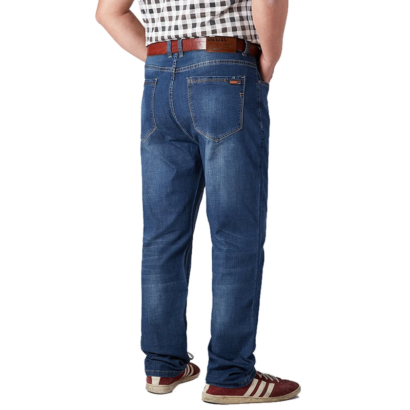  Plus Size Mens Jeans Classic Straight Baggy Male Jeans New Summer Thin Casual Loose Fit Denim Pants