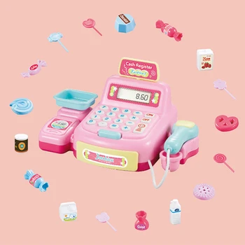 

Educational Children Music Lighting Candy Trolley Supermarket Cash Register Set Pretend Play Fun Games Kitchen Cartoon Kids Toys