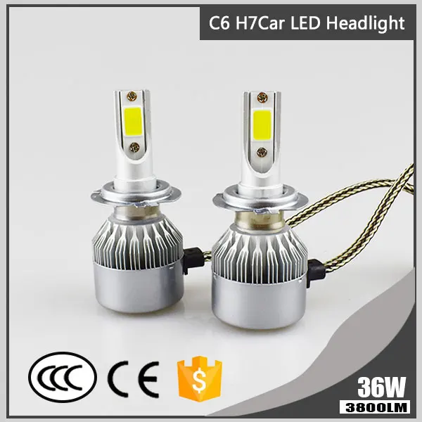 

C6 6000K Car Headlight 72W 8000LM Led Light Bulbs H1 H3 H7 H4 9005 9006 H9 H11 Auto Parts Auto Headlamp Lamps
