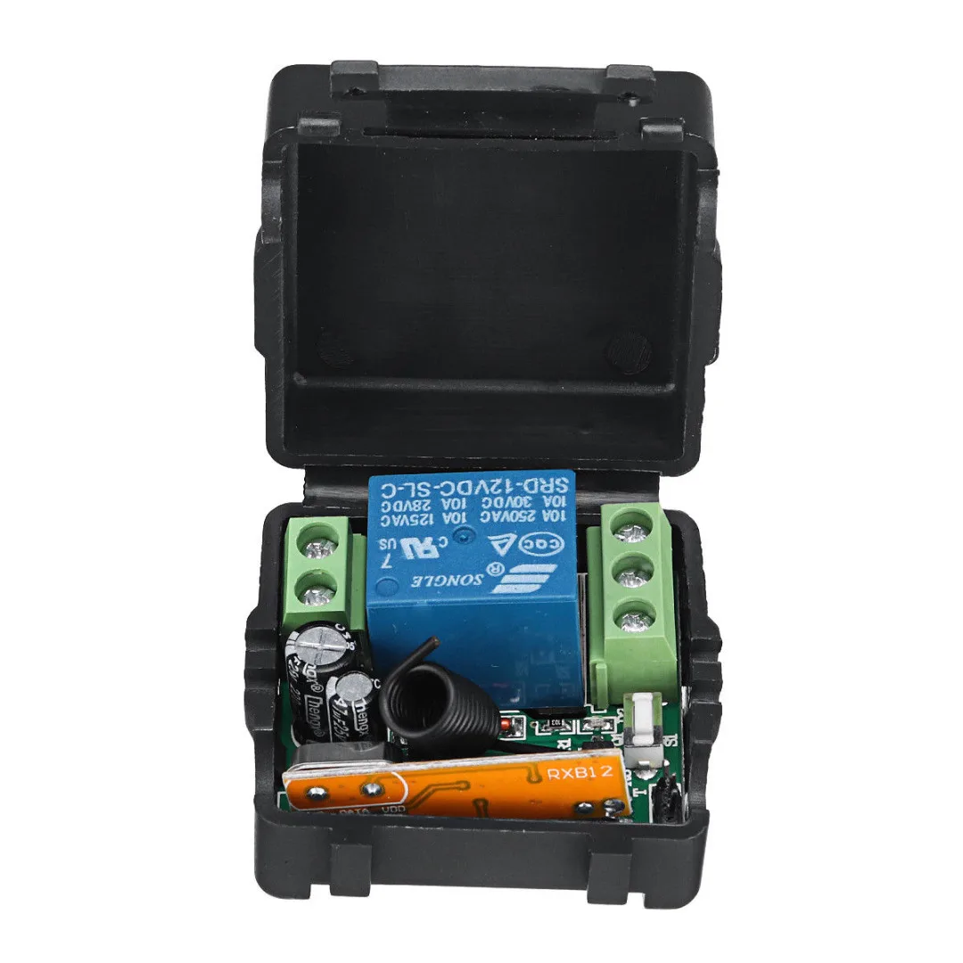 

433Mhz 1CH Wireless RF Relay Remote Control Switch Transmitter DC 12V Electrical Receiver Module Board Shell Mayitr