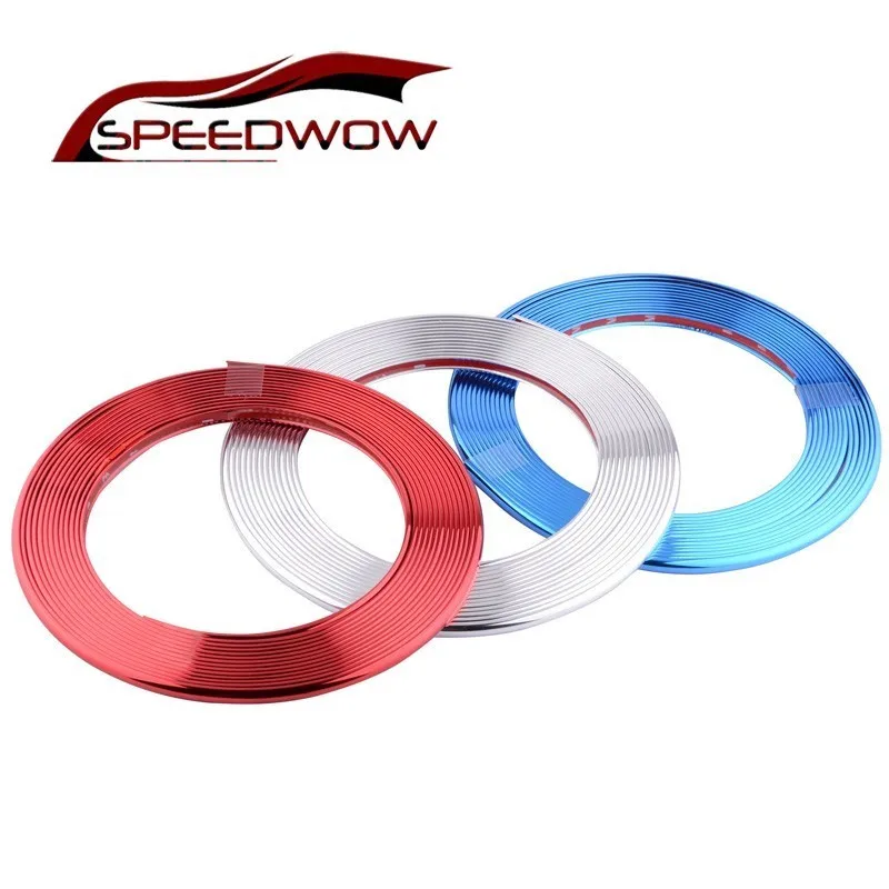 

SPEEDWOW 8M Car Hub Trim Decoration Anti-Collision Strip Wheel Rim Protector Ring Wheel Tire Edge Changer Guard Styling Stickers