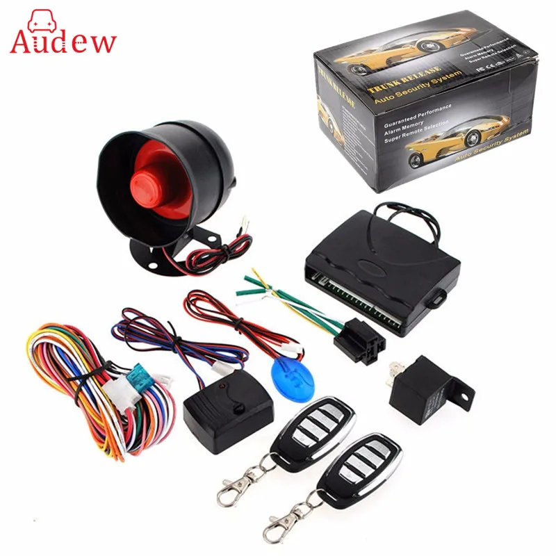 

One Way Car Alarm Vehicle System Protection Security System Keyless Entry Siren + 2 Remote Control Burglar HA-100A