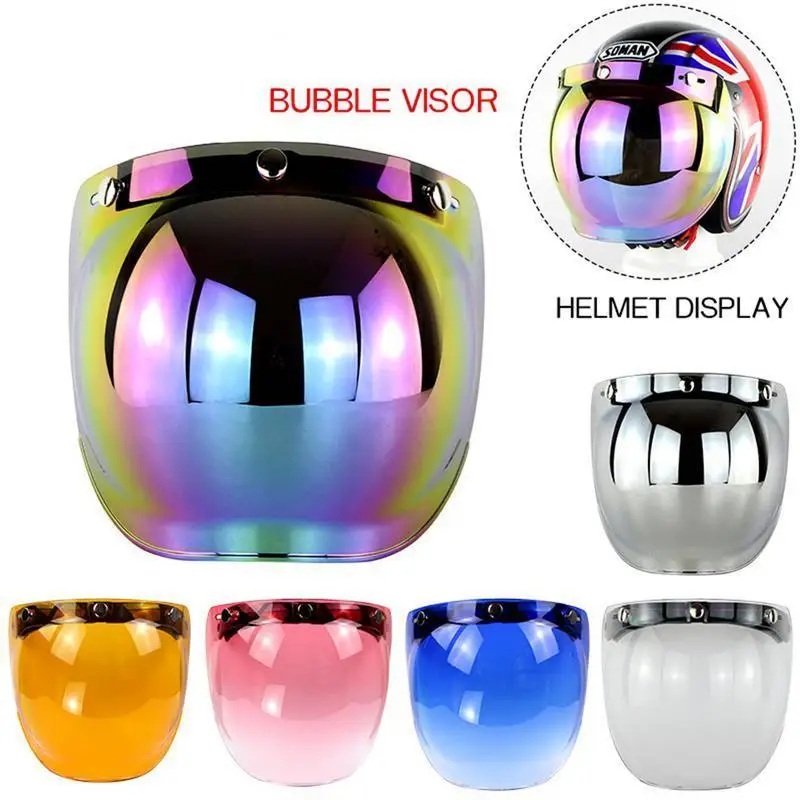 New Men Women Open Face Motorcycle font b Helmet b font Bubble Visor Lens Motorbike Glasses