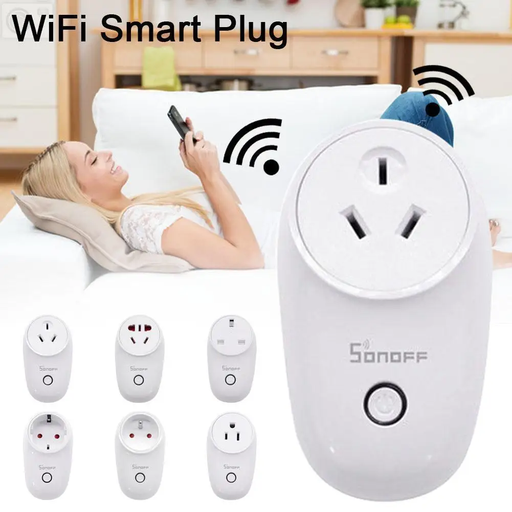 Интеллектуальный выключатель света Sonoff S26 tfttt WI-FI Смарт Мощность торцевых головок
