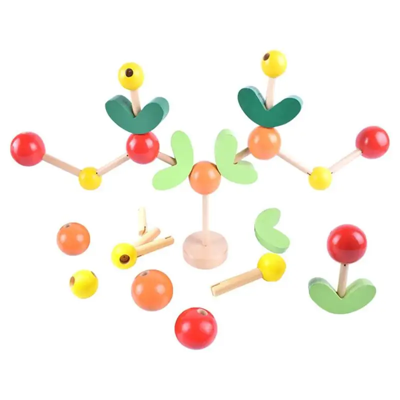 Красочный детский сад фруктовых деревьев DIY 3D игрушка-головоломка деревянная раннее образование модель Наборы Детские обучение по методу