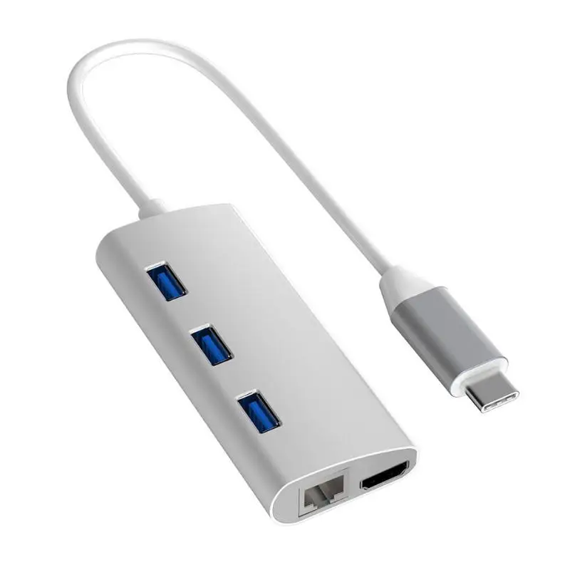 

8 in 1 Type-C Adapter Type C to HDMI RJ45 PD USB3.0 Card Reader Hub Cable