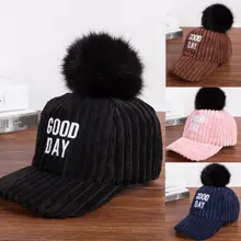 Женские детские парные кепки козырьки модные искусственный Лисий Мех Шар-помпон регулируемая бейсболка шапка теплая шапка