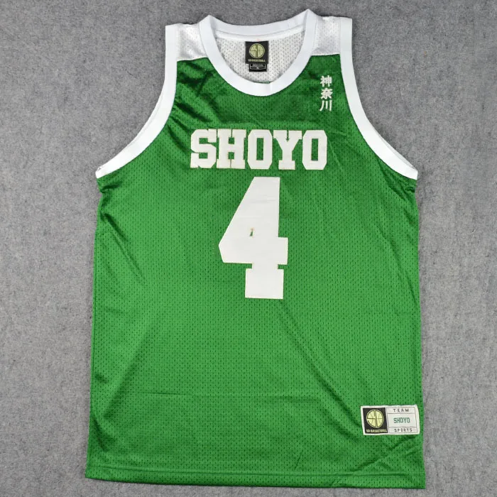 التطريز نمط Slam دونك SHOYO 4 Fujima كرة السلة فريق المدرسة موحدة جيرسي الرجال ملابس رياضية الملابس سترة تأثيري ازياء
