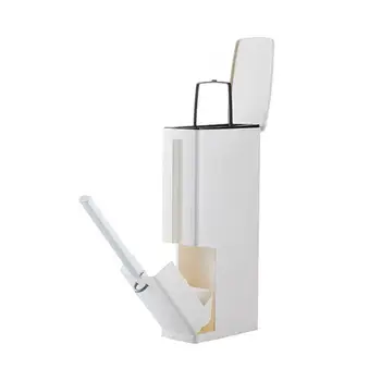 

Trash Can Toilet Brush Integrated Storage Holder Box Bathroom Supplies Space Saving Bathroom Sanitary Bucket Storage Bucket