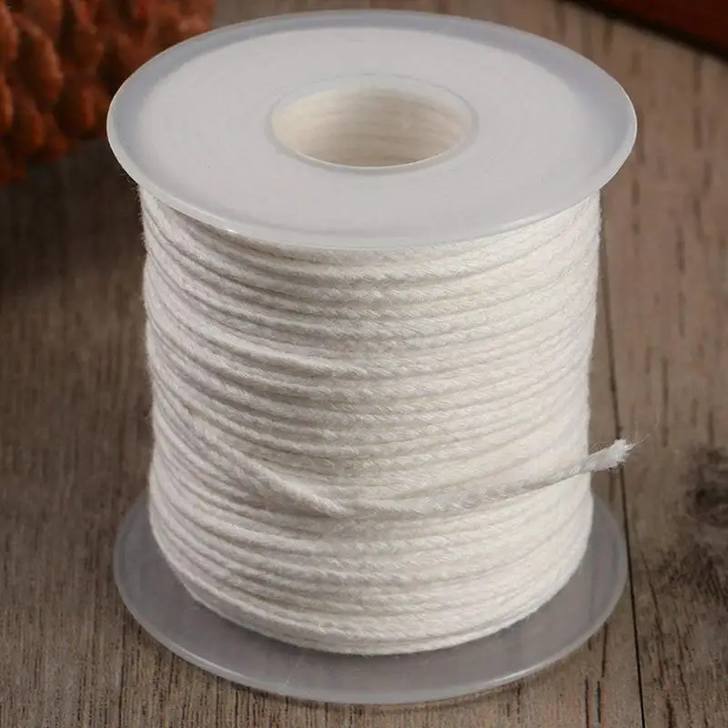 

1 Roll 200 Feet 61M White Candle Wick Cotton Candle Woven Wick for Candle DIY And Candle Making