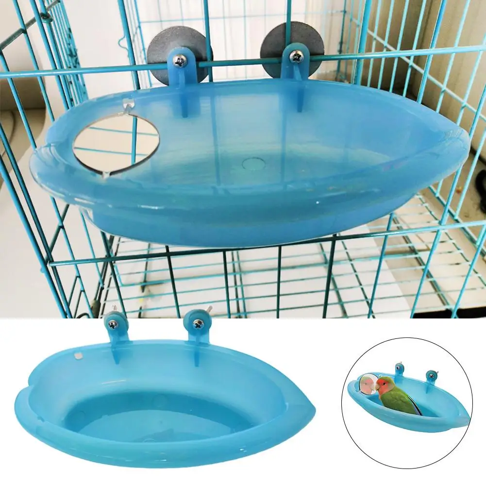 Маленький попугай ванна для птицы Клетка для домашних животных аксессуары для птиц ванны душ шкатулка с зеркалом принадлежности для птиц