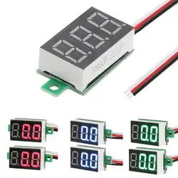 Alloet 2 шт. Мини DC 0-100 V 0,36 дюйма светодиодный 3-цифровой Дисплей Вольтметр для напряжения Панель измерительный модуль тестер монитор чтобы