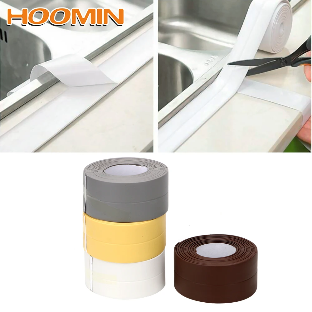 

HOOMIN Adhesive Tile Crack Repair Anti-moisture PVC Sticker Bathroom Wall Sealing Tape Self Adhesive Kitchen Ceramic Sticker