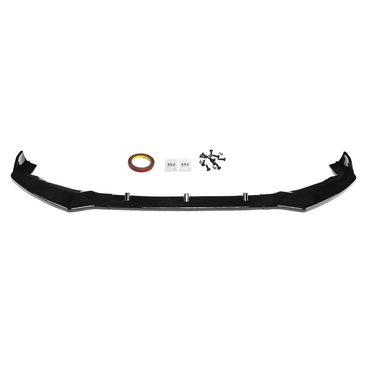 3 piezas de borde de parachoques delantero negro brillante para Honda FIT JAZZ 2018-2019 piezas exteriores antiarañazos ABS parachoques cubierta 3 piezas de borde de parachoques delantero negro brillante para Honda FIT JAZZ 2018-2019 piezas exteriores antiarañazos ABS parachoques cubierta