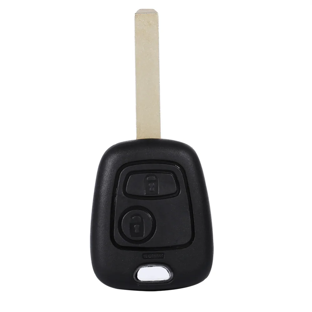

2 Buttons Uncut Blank Blade Remote Car Key Fob Shell Case For Peugeot 107 207 307 407 Key Shell Car Accessories Black HOT