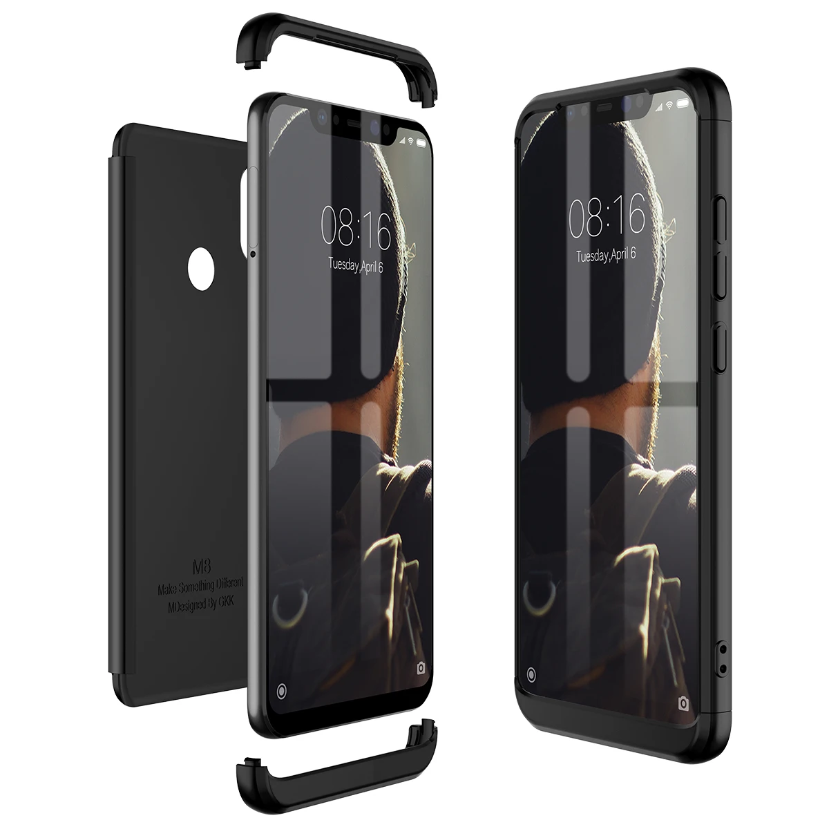 

Luxury Hard PC Case For Xiaomi Mi 8 Case 360 Bumper 3 in 1 Case for Xiaomi Mi 8 Shockproof Cases Cover Protect All inclusive