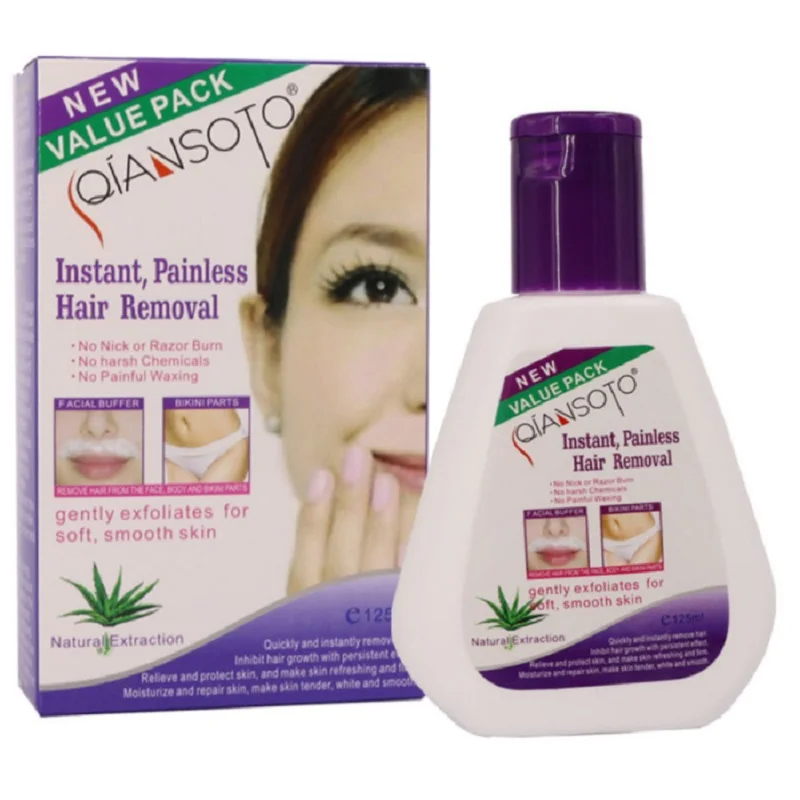 125ml Aloe Facial Beard Permanent Hair Removal Cream Stop Hair Growth Inhibitor 10pcs Facial Special Wax Paper for Summer