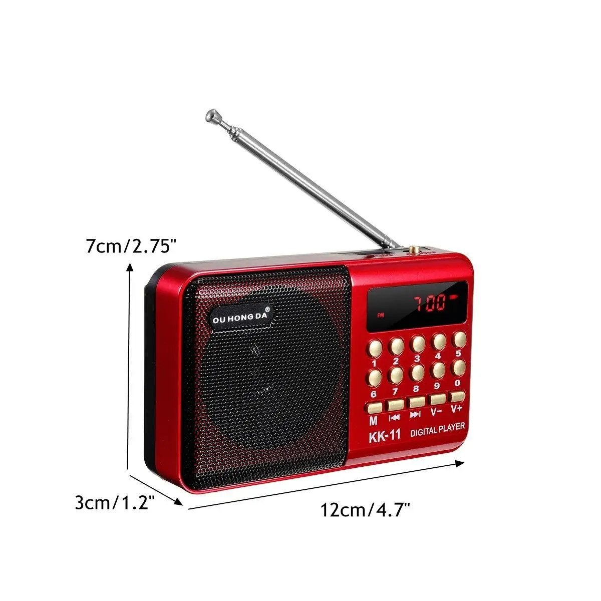 Портативное минирадио Портативный цифровой FM USB TF MP3 плеер перезаряжаемая