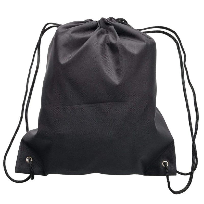 6 Pack Drawstring Backpack Bags 420D polyester Folding Shoulder Tote Sack Cinch Bag for Picnic Gym