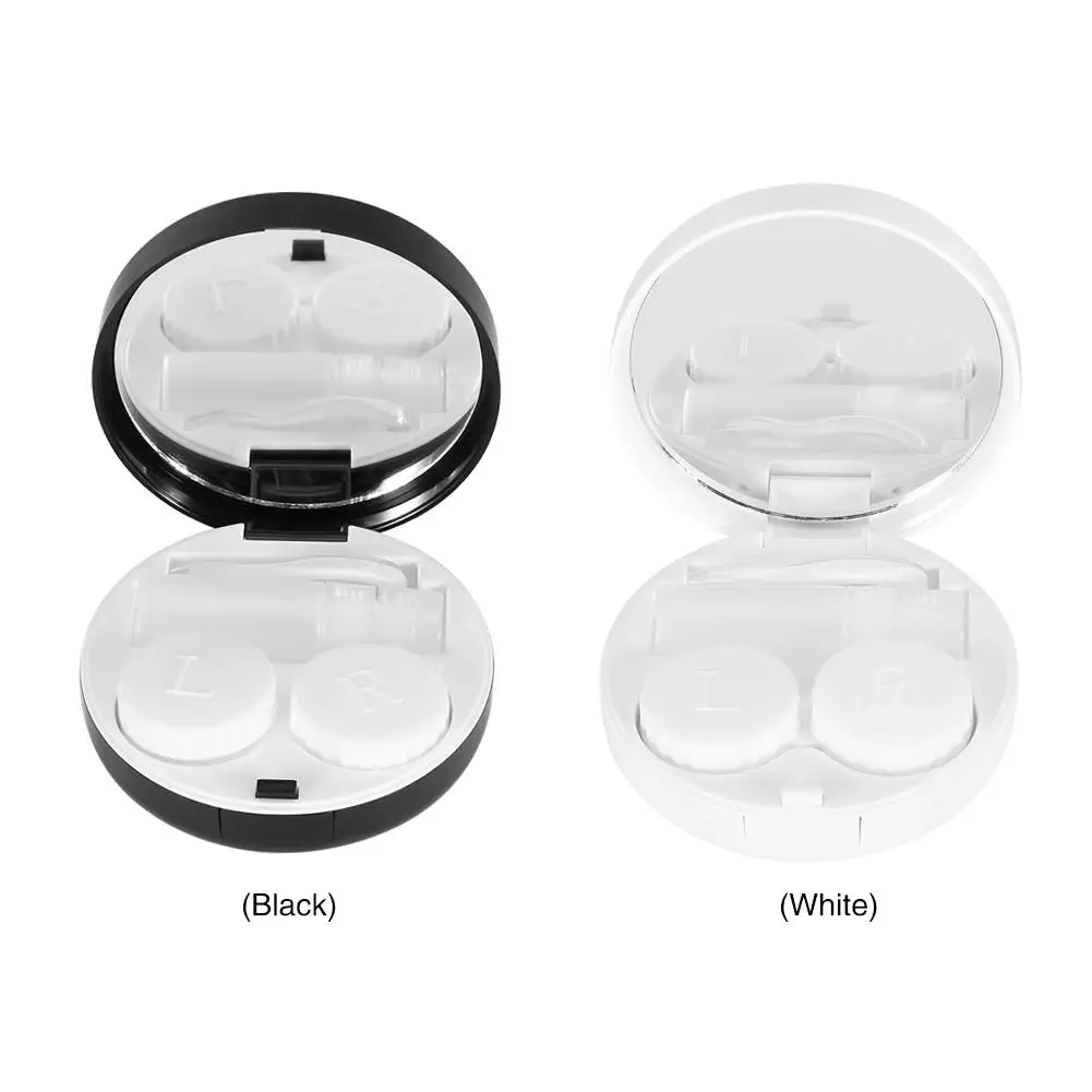 

Lens Container Marble Surface Circular Cover Contact Lens Case Travel Container Holder Outer Box (With Mirror)