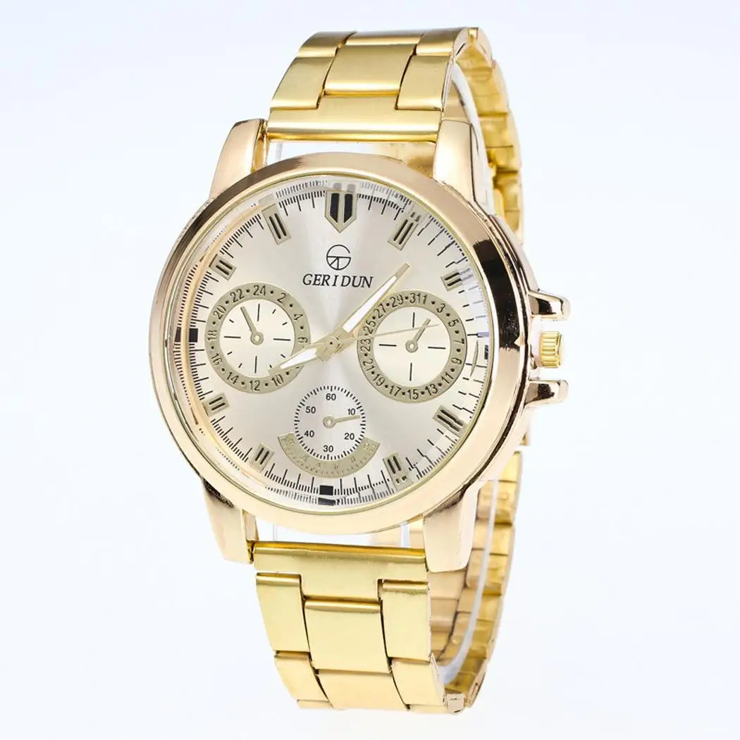 

Men Fashion Steel Band Round Dial 10mm/0.39inch Folding Buckle 30m Quartz Casual Wrist Watch 4cm/1.57inch