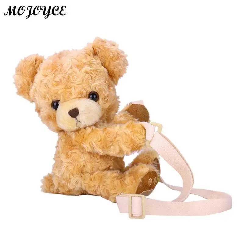 

Cute Cartoon Bear Messenger Bag Fashion Ladies Crossbody Handbags Women Girls Faux Fur Street Shopping Shoulder Messenger Bags