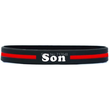 

100pcs Inspirational Family Son Thin Red Line wristband silicone bracelets free shipping by ePacket A