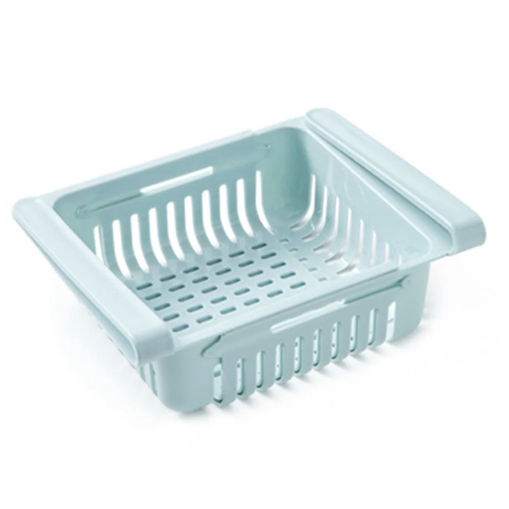 

Kitchen Food Fruit Container Organizer storage basket PP Storage Box Rack Pull-out Drawer Stretch Refrigerator Storage Basket