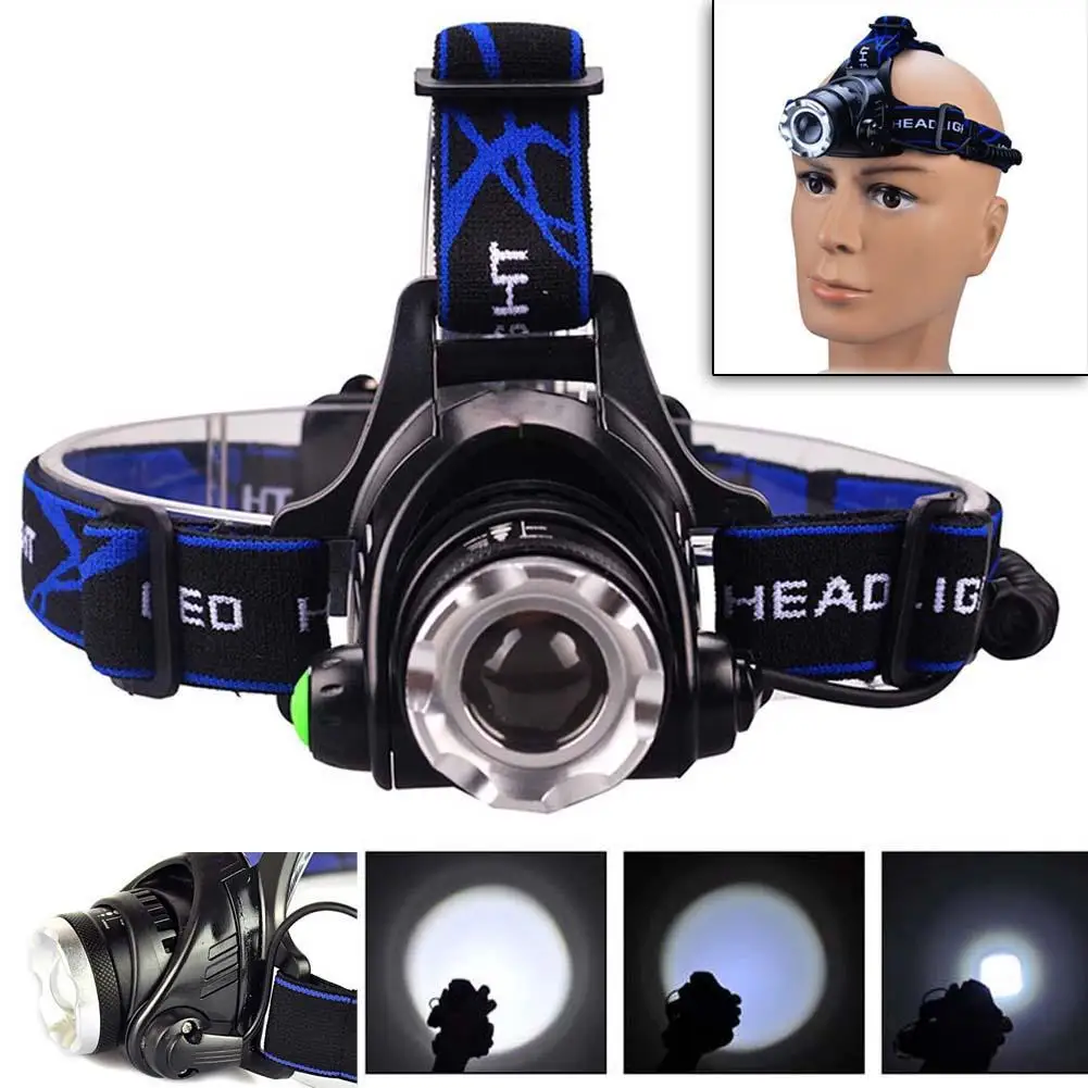 Rechargeable 12000Lm LED 18650 Zoomable Headlamp Headlight Torch Good Quality