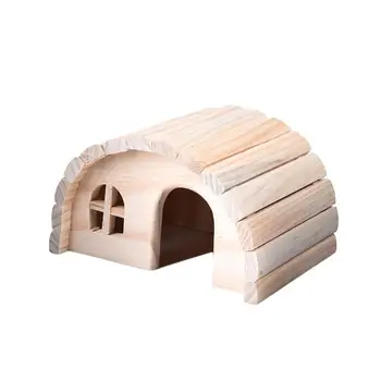 

1pcs Pet Wooden Exquisite House Lovely Natural Chew Toys for Little Hamsters Rabbit chinchillas Pets