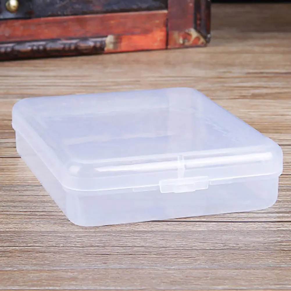 

Storage Box Transparent Storage Container Makeup Puff Hair Clip Small Ornament Organize Case