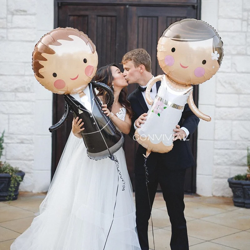2 шт. 43 дюйма огромный Жених Невеста Свадебные украшения Воздушные шары надувные шары для вечеринки свадебный Декор шары фольги воздушные шары