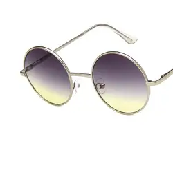 Винтаж 2019 солнцезащитные очки Для женщин Для мужчин Круглый металлические каркасы очки UV400 Защита солнцезащитные очки для женские