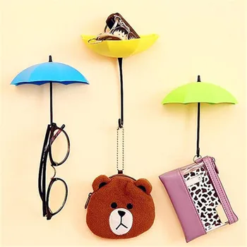 

3pcs Set Cute Multi-purpose Hooks Hanger Umbrella Wall Kitchen Room Bathroom Mount Key Wall Hooks Hangers Organizer Durable Hot