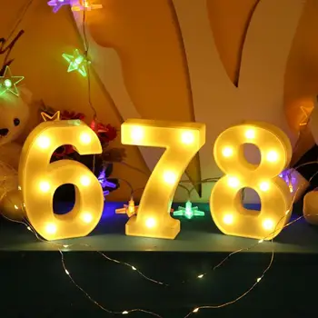 

Luminous 3D Number LED Light Creative 10 Number Led Light Wall Lamp Hanging Wedding Party Decoration Light Decoration Lamp