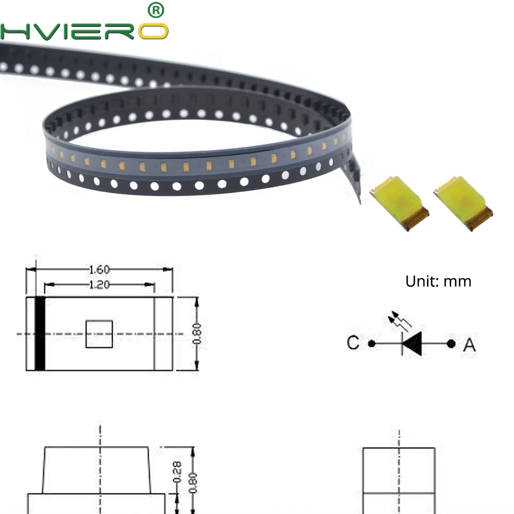 

High quality New 0603 Ultra Bright SMD SMT LED light-emitting diodes Warm-white