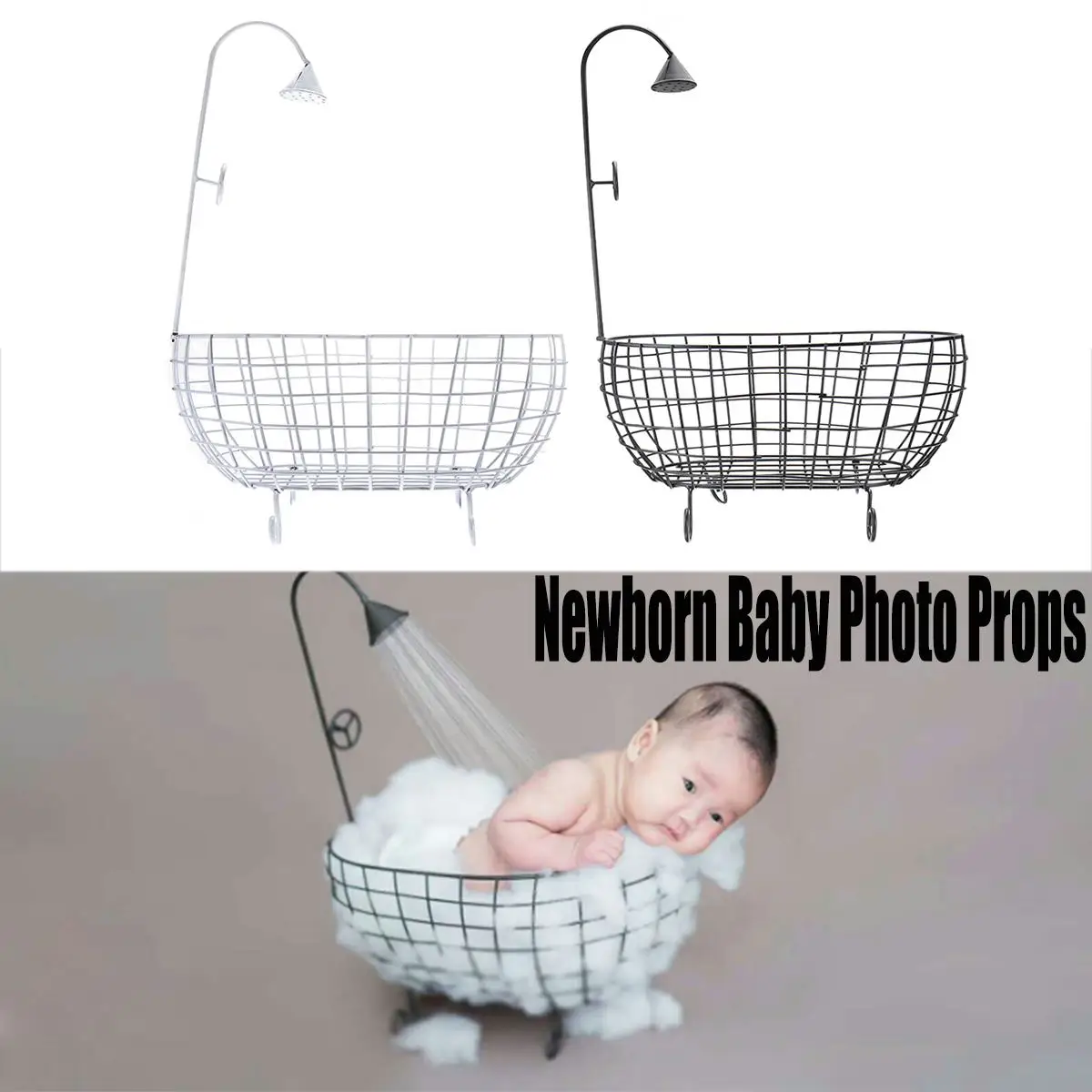 Newborn Baby Photo Props Bathtub Basket Shower Bathtub for Creative