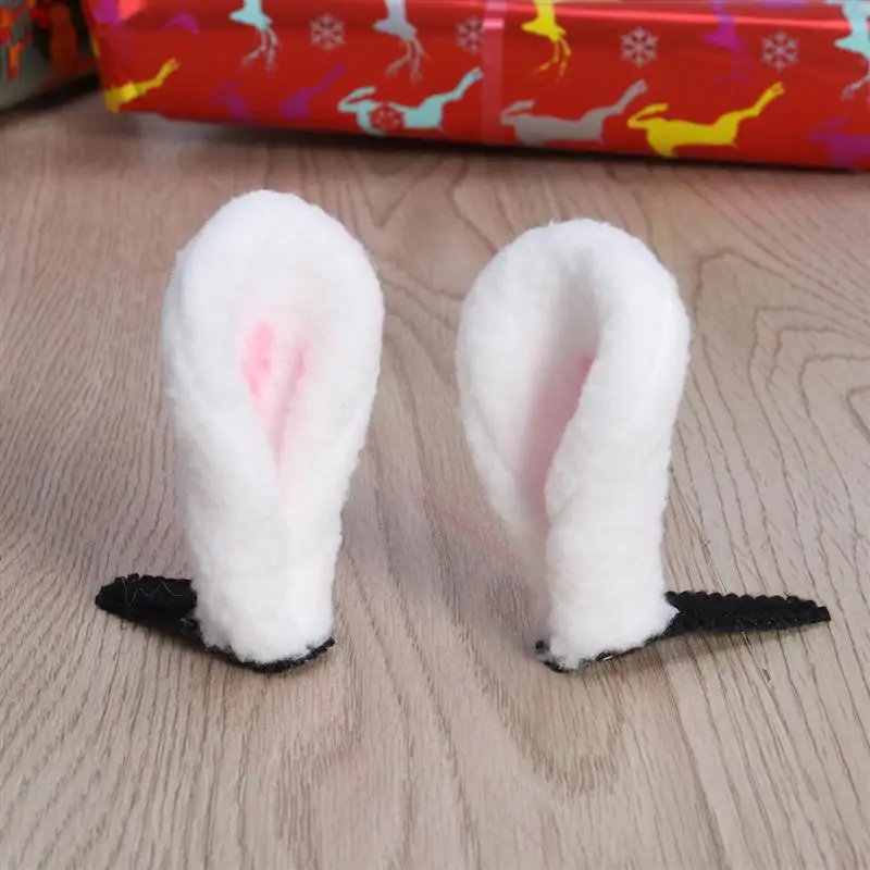 

1 Pair Fluffy Rabbit Bunny Ear Hair Clips Birthday Christmas Cosplay Party Headwear Hairpins Hair Accessories for Adults Kids