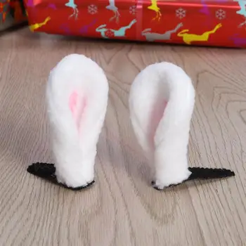 

1 Pair Fluffy Rabbit Bunny Ear Hair Clips Birthday Christmas Cosplay Party Headwear Hairpins Hair Accessories for Adults Kids
