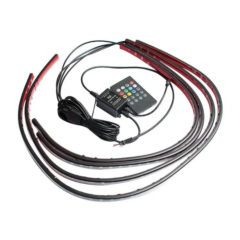 Светодиодная лента RGB для автомобиля 4 шт. водонепроницаемая гибкая светящаяся