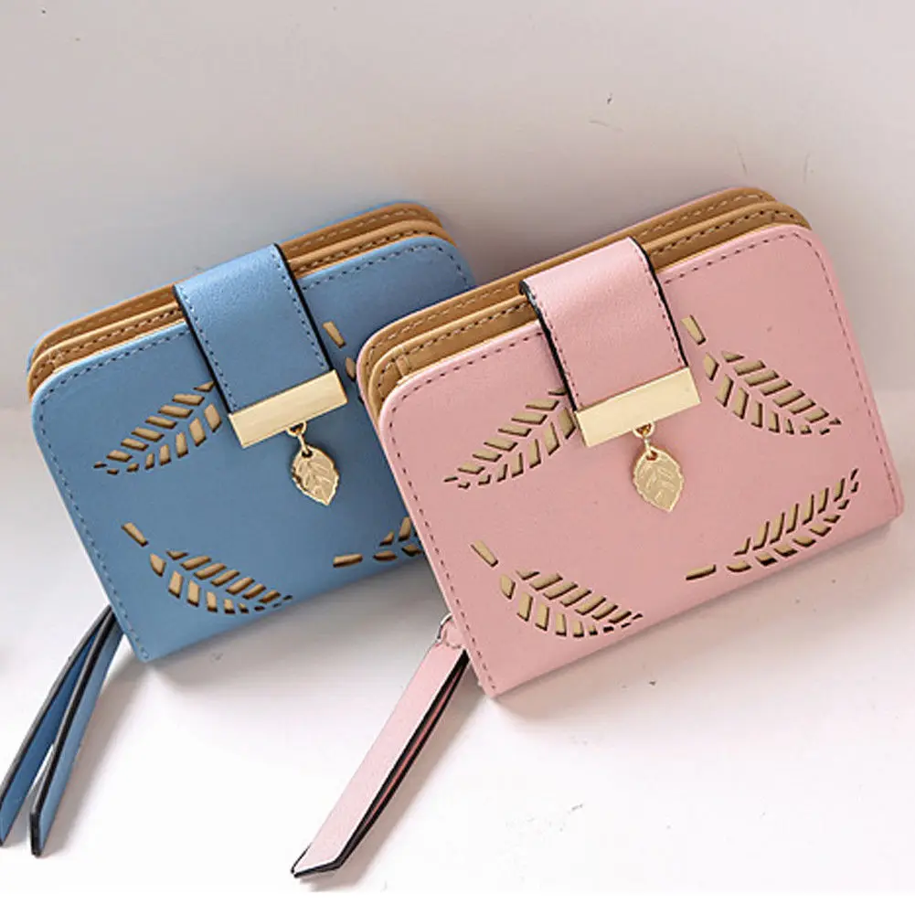 

2019 Hot Leather Women Wallet Women Lady Leather Wallet Zipper Clutch Card Holder Purse Mini