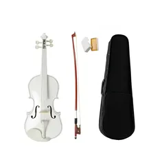 Скрипка 4/4 Полный Размер Скрипка белая Скрипка для детей начинающих 4/4 Студенческая скрипка W/чехол ряд канифоль