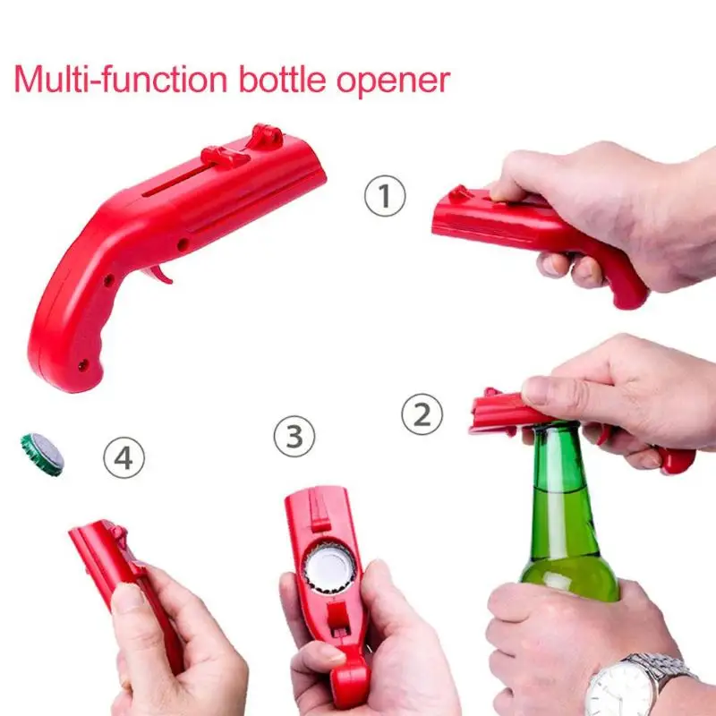 

Beer Bottle Opener Spring Cap Catapult Launcher Gun shape Creative Can Openers Drink Opening Shooter Bar Tools