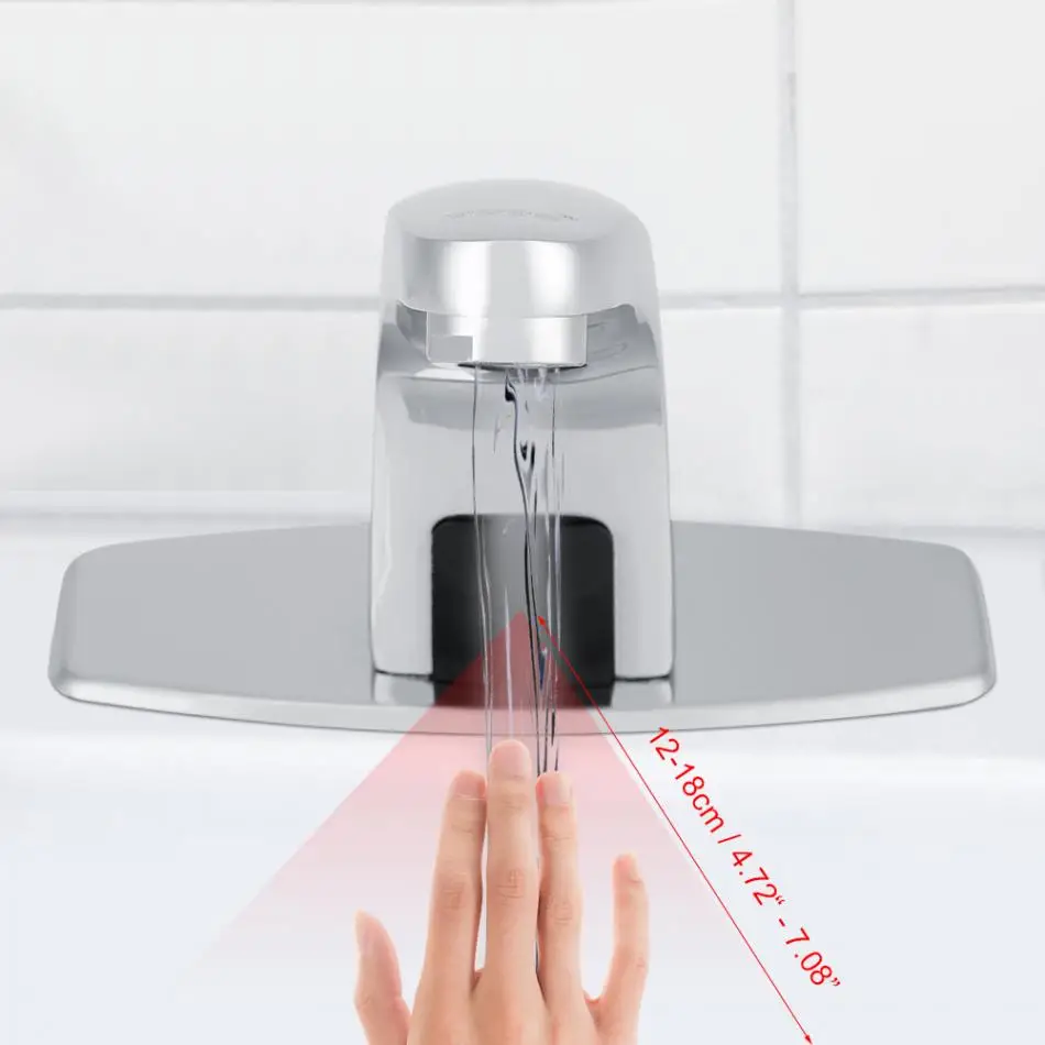 

1Pcs IR Faucet Automatic Infrared Sensor Faucet Kitchen Bathroom Sink Water Tap with Control Box Tool.