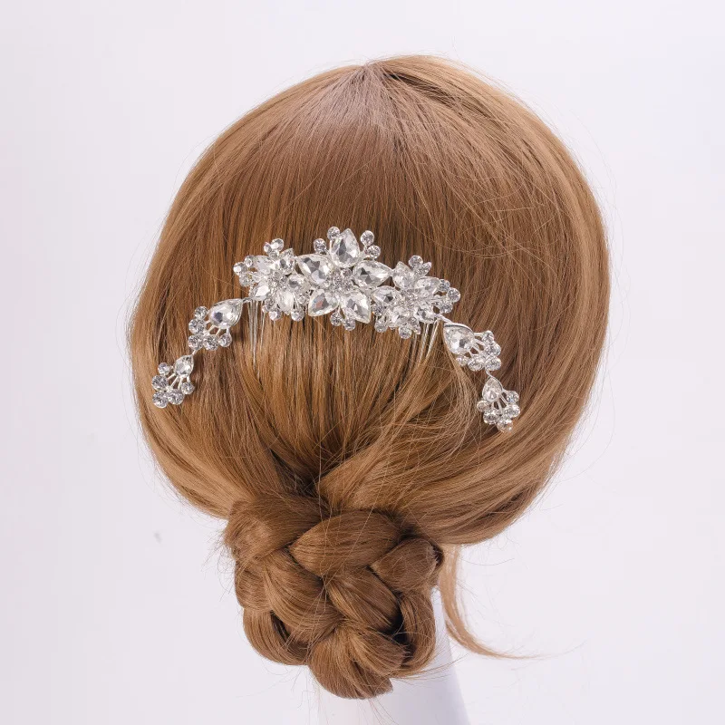 

female Hair Jewelry Handmade Flower Crystal Pearl Wedding Hair Accessories Hair Comb Bridal tiara hair ornaments Wholesale